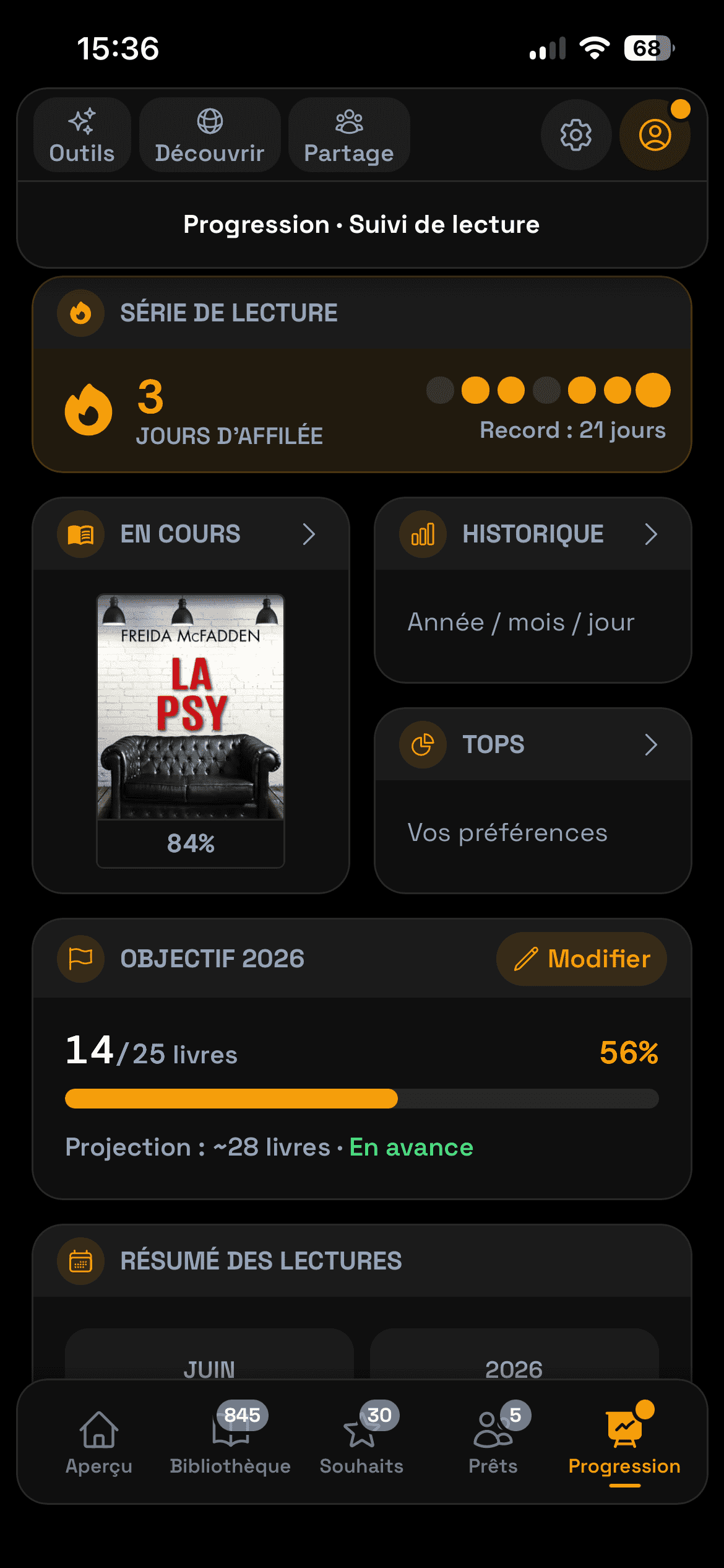 Écran ClassBook